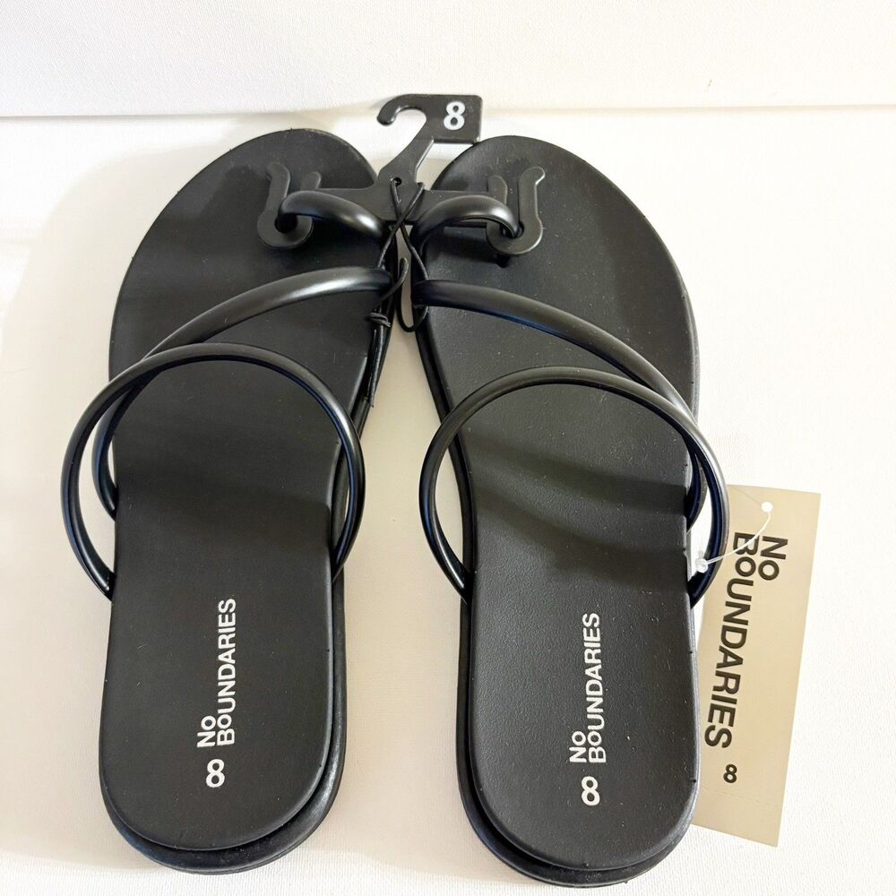 No Boundaries Women's Strappy Toe Loop Sandals Size 8
